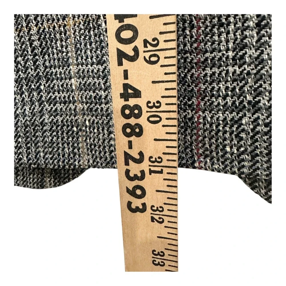 Vtg Pure Silk Tweed Glen Plaid Blazer Mens 40R Grey Sport Coat Two Button